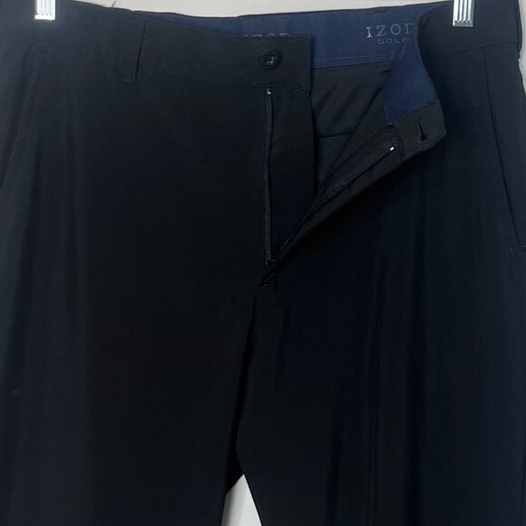 Izod Golf Pants Mens Flat Front Performance Pants Black Size 34x30 - Picture 5 of 10